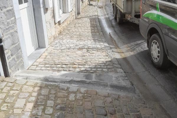 Création d'un trottoir en pavé de rue